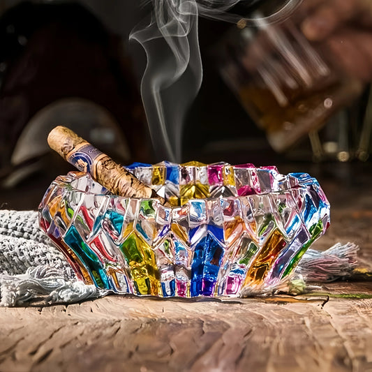 crystal rainbow glass ashtray
